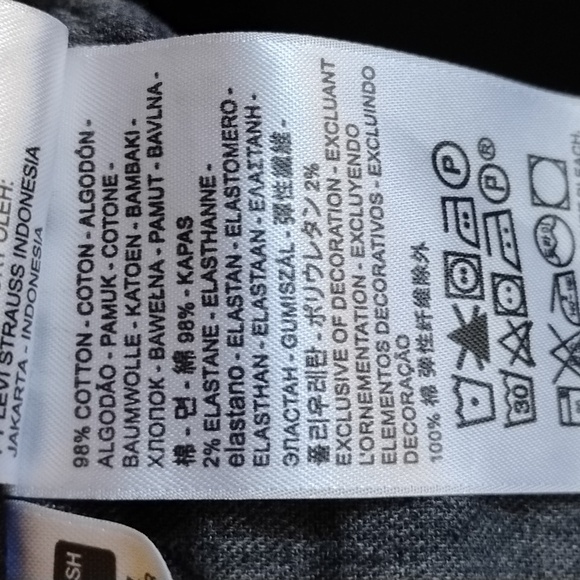 Levi's 512 Slim Fit Taper Jeans Black Denim 30x30 - Picture 9 of 13